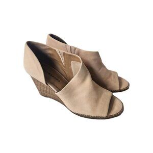 Lucky Brand Women's Size 9.5 Jaxy Open Wedge Sandal Shoes Beige